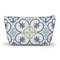 Portugal Tile Accessory Pouch w T-bottom in Blue